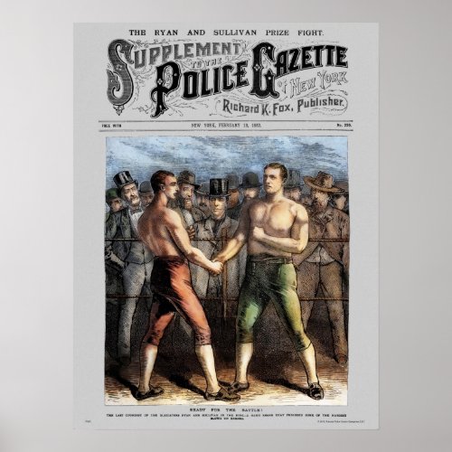 Police Gazette poster Sullivan Ryan color