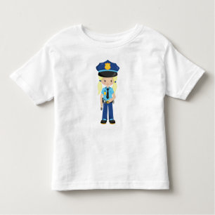 Police Girl, Police Officer, Cop, Blonde Hair Toddler T-shirt
