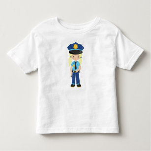 Police Girl, Police Officer, Cop, Blonde Hair Toddler T-shirt