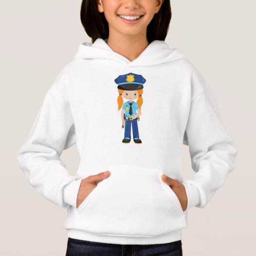 Police Girl Police Officer Cop Orange Hair Hoodie