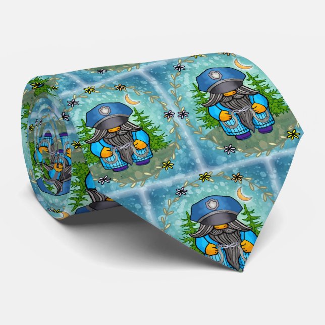 Police gnome  neck tie (Rolled)