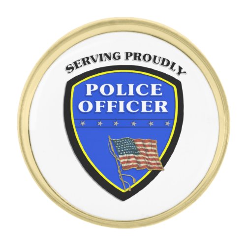 Police Gold Finish Lapel Pin