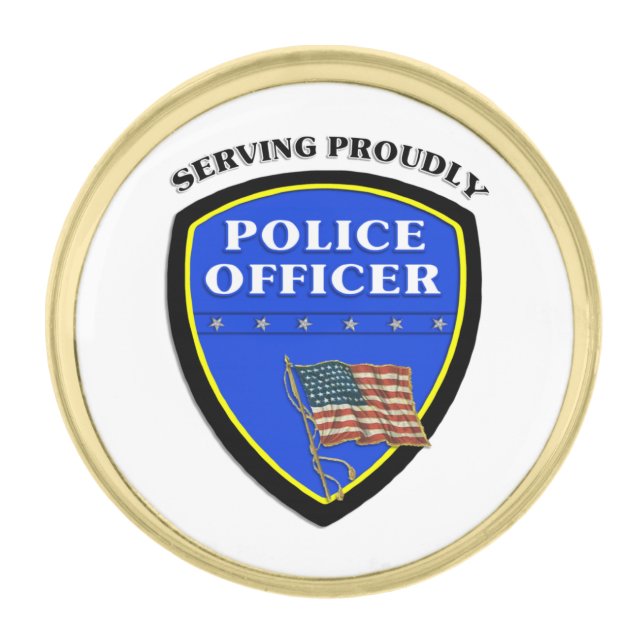 Police Gold Finish Lapel Pin (Front)