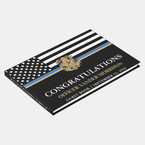 Police Graduation Blue Line Flag Congratulations Guest Book