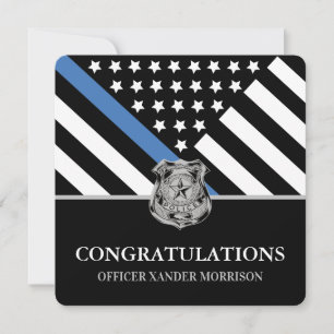 Police Graduation Blue Line Law Enforcement Card