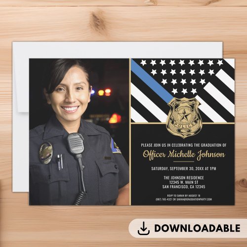 Police Graduation Blue Line Law Enforcement Photo