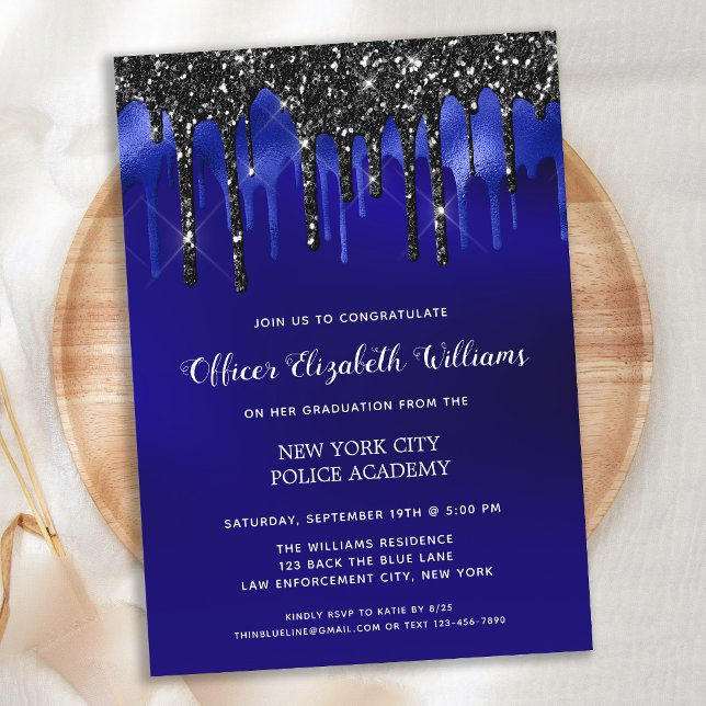 Police Graduation Elegant Law Enforcement Invitation (Creator Uploaded)