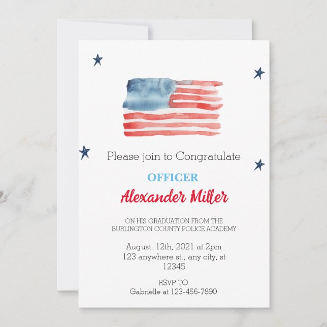 Police Graduation Invitations or Police Retirement (Front)