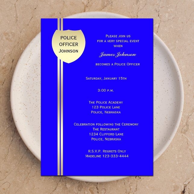 Police Graduation Invitations Police Badge (Creator Uploaded)