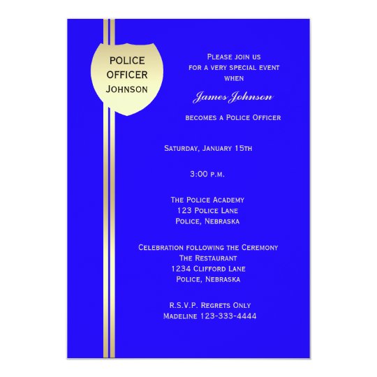 Police Graduation Invitations Police Badge Zazzle