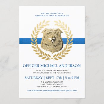 Police Graduation Invitations | Police Badge by Anything_Goes at Zazzle