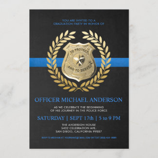 Police Graduation Invitations | Police Badge