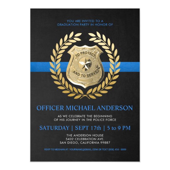 police graduation invitations police badge zazzle com make your own graduation party invitations