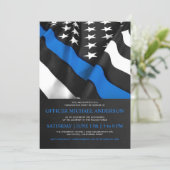 Police Graduation Invitations | USA Flag (Standing Front)