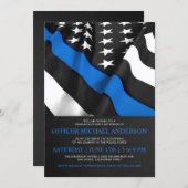 Police Graduation Invitations | USA Flag (Front/Back)