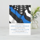 Police Graduation Invitations | USA Flag (Standing Front)