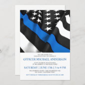 Police Graduation Invitations | USA Flag (Front/Back)