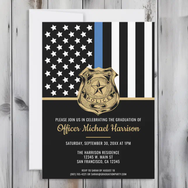 Police Graduation Law Enforcement Academy Invitation | Zazzle