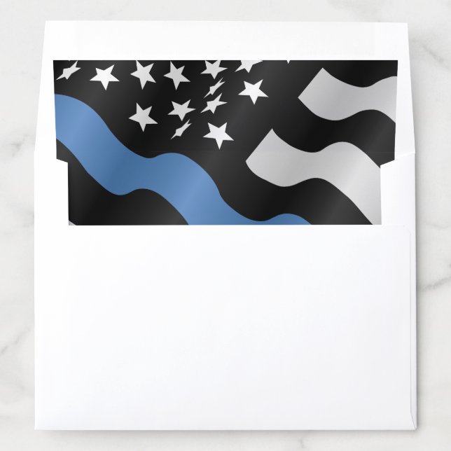 Police Graduation Law Enforcement Blue Line Flag Envelope Liner (In Envelope)