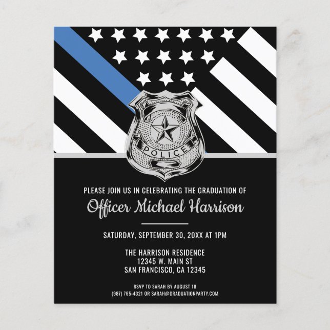 Police Graduation Law Enforcement Invitation Flyer (Front)