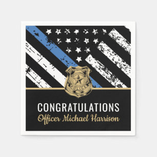 Police Graduation Law Enforcement Officer Party Napkins