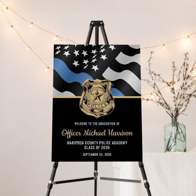 Police Graduation Law Enforcement Party Welcome Foam Board (In Situ (Stand))