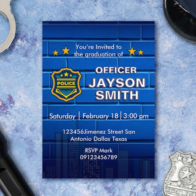 Police Graduation Party Invitation (Creator Uploaded)