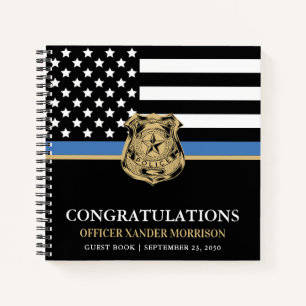 Police Graduation Party Law Enforcement Guest Notebook