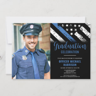 Police Graduation Party Law Enforcement Photo Invitation