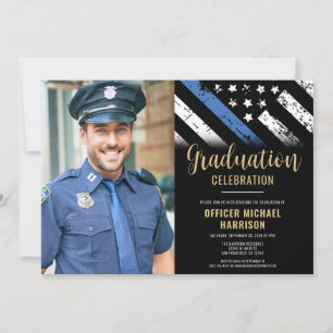 Police Graduation Party Law Enforcement Photo Invitation