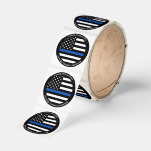 Police Graduation Party Modern Thin Blue Line Flag Classic Round Sticker