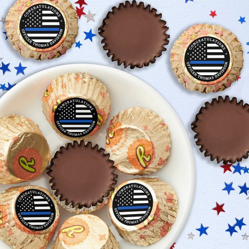 Police Graduation Party Modern Thin Blue Line Flag Reeses Peanut Butter Cups