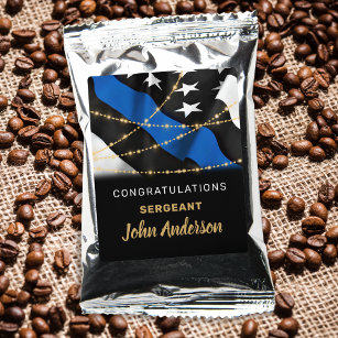 Police Graduation Party Thin Blue Line Coffee Drink Mix
