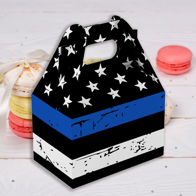 Police Graduation Party Thin Blue Line Favor Boxes (Creator Uploaded)