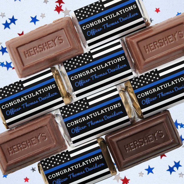 Police Graduation Party Thin Blue Line Flag Hershey's Miniatures (Creator Uploaded)