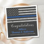 Police Graduation Party Thin Blue Line Flag Napkin