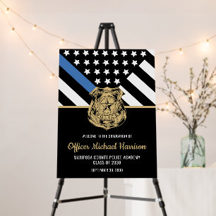 Police Graduation Party Thin Blue Line Welcome Foam Board