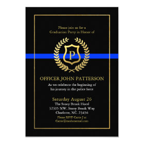 Police Graduation | Retirement Themed Monogram Card