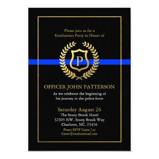 Police Graduation | Retirement Themed Monogram Card