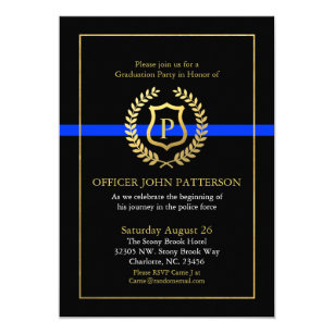 Police Officer Retirement Invitations Stationery Zazzle