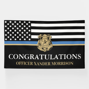 Police Graduation Thin Blue Line Congratulations Banner