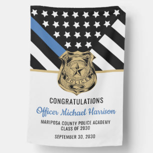 Police Graduation Thin Blue Line Law Enforcement House Flag