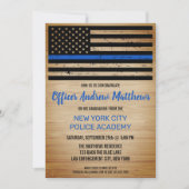 Police Graduation Thin Blue Line Law Enforcement Invitation (Front)