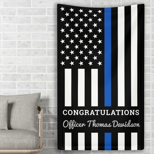 Police Graduation Thin Blue Line Party Banner