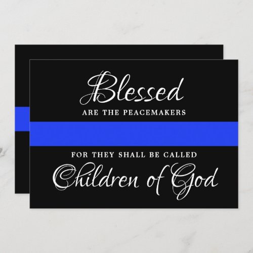 Police Graduation Thin Blue Line Party Invitation