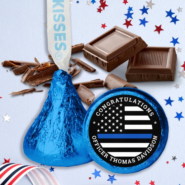 Police Graduation Thin Blue Line Personalized Hershey®'s Kisses® (Creator Uploaded)