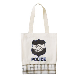 Police Hand Shake Zazzle HEART Tote Bag