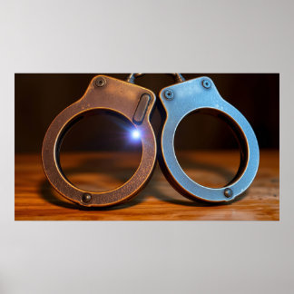 Police handcuffs poster