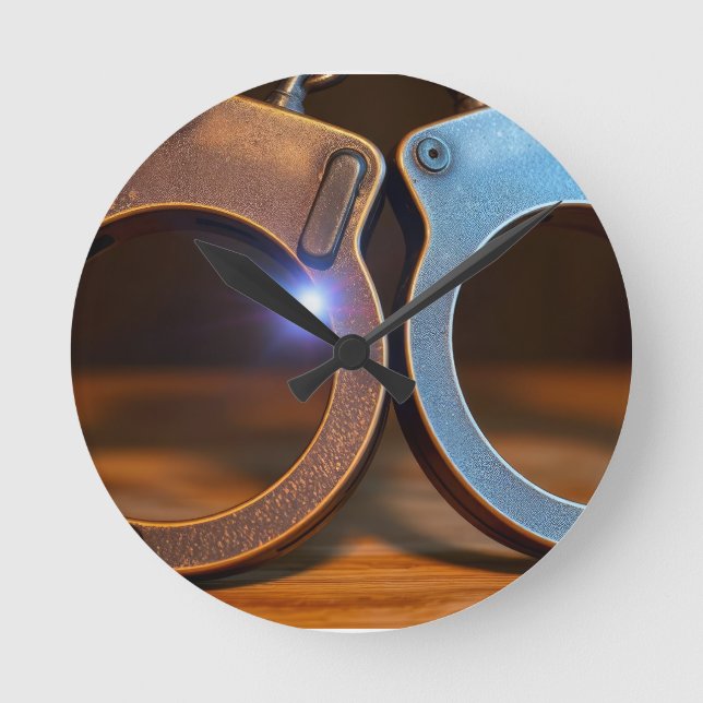 Police handcuffs round clock (Front)
