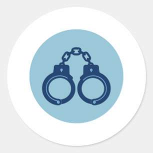 Police Handcuffs Sticker   Thin Blue Line 